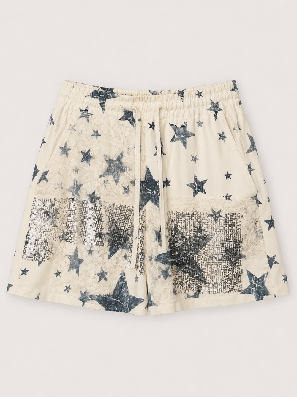 Origami Brand NWT Star Lace Sequin Patch Shorts (260)